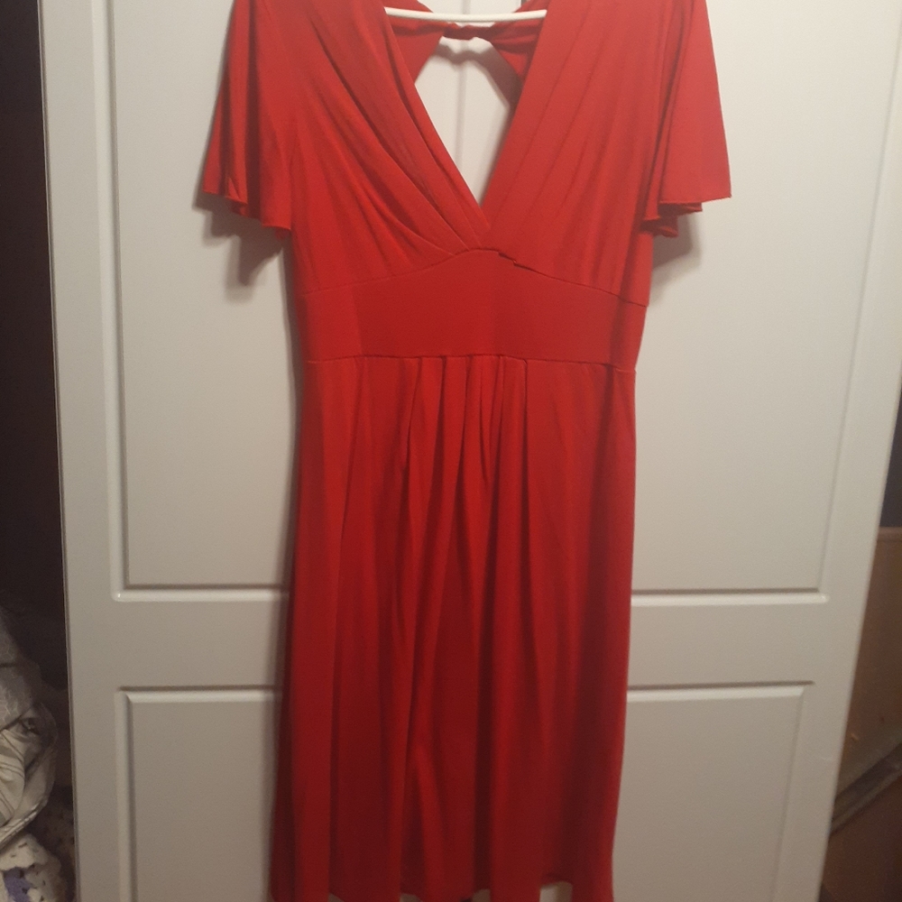 Red Open Back Dress